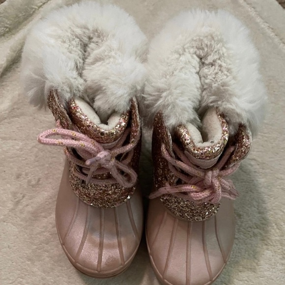 London Fog kids boot size 11 Cold Commander Boots in Pink with glitter Youth 11 - Picture 3 of 6